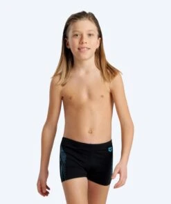 Arena Firkantede Badebukser Til Gutter - Graphic - Svart/blå