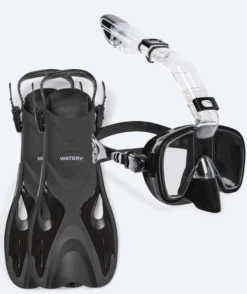 Watery Snorkelsett Til Barn - Fisher Pearl - Svart