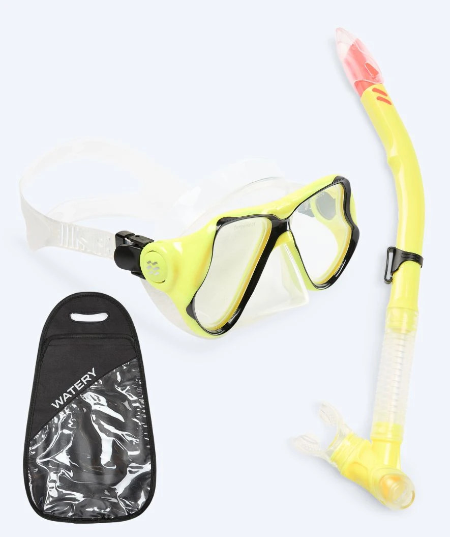 Watery Combo Snorkelsett Til Voksne - Hudson Semi-Dry - Gul - Bilde 12