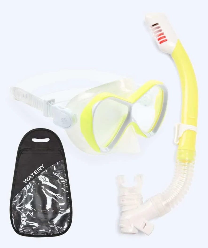 Watery Combo Snorkelsett Til Barn - Triton Full-dry - Gul - Bilde 9
