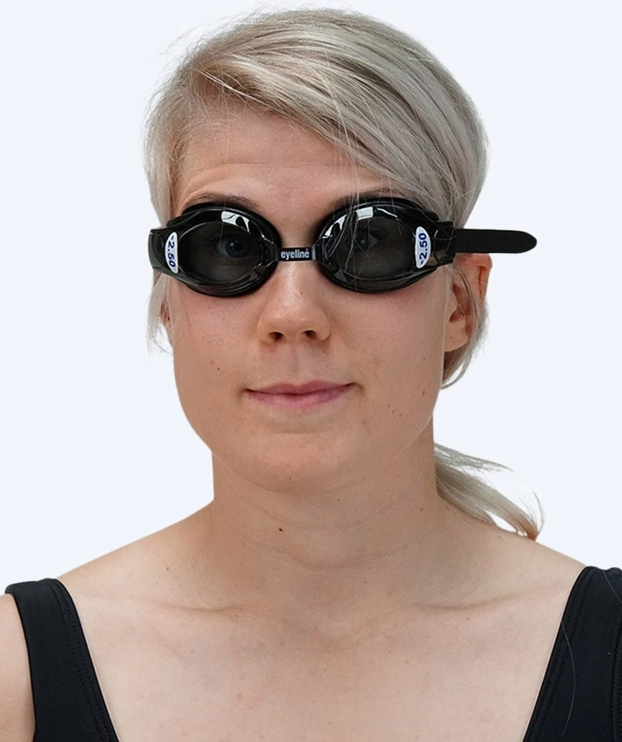 Primotec Langsynt Svømmebriller Med Styrke - (+1.0) Til (+8.0) - Svart (Smoke Glas) - Bilde 2