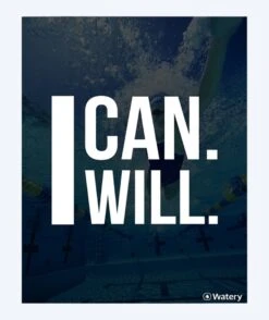 Watery Svømmeplakat - I Can - I Will