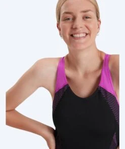 Speedo Badedrakt Til Damer - Plastisol Laneback - Svart/rosa