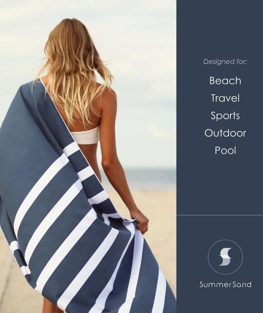 SummerSand Mikrofiber Håndkle - Deep Blue (Mørkeblå) - Bilde 7