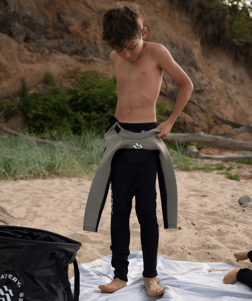 Watery Våtdrakt Til Barn - Gecko (3mm) - Dust Green - Bilde 5