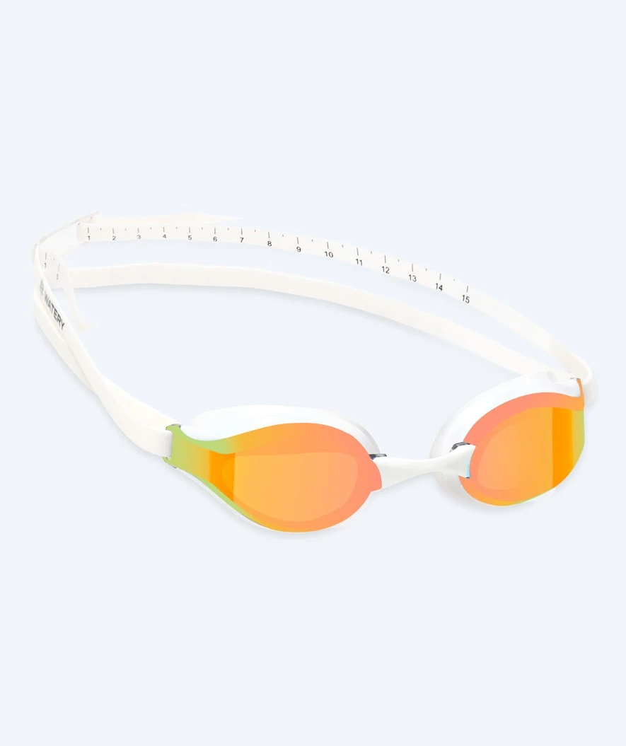 Watery Elite Svømmebriller - Poseidon Mirror - Hvit/gull