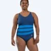 Watery Badedrakt Med Innlegg For Damer - Mystique Stripes - Mørkeblå