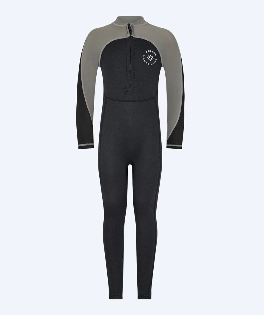 Watery Våtdrakt Til Barn - Calypso Full-Body - Grå/svart - Bilde 2