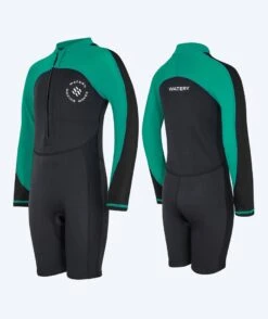Watery Våtdrakt Til Barn - Calypso Langermet - Grønn/svart