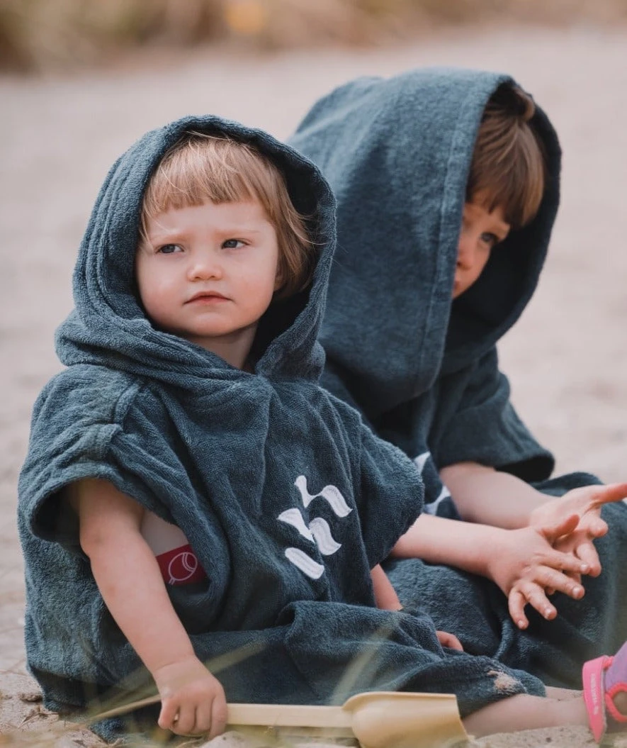 Watery Badeponcho For Barn 1-5 år - Bomull - Mørkeblå - Bilde 10