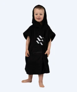 Watery Badeponcho For Barn 1-5 år - Bomull - Svart