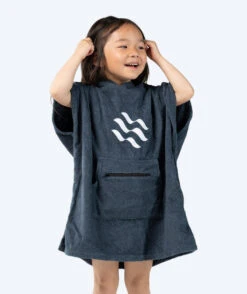 Watery Badeponcho For Barn 1-5 år - Bomull - Mørkeblå