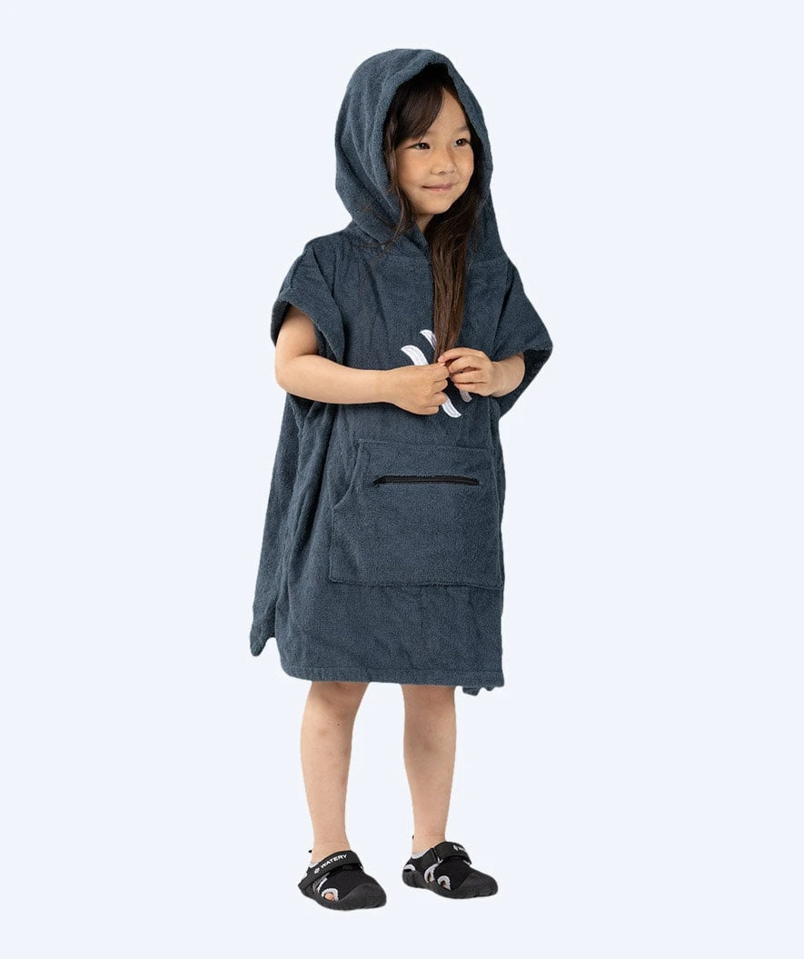 Watery Badeponcho For Barn 1-5 år - Bomull - Mørkeblå - Bilde 9