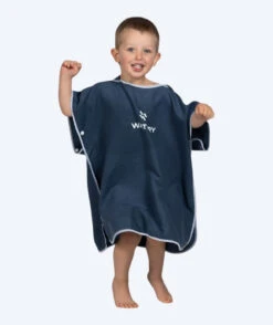 Watery Badeponcho For Barn - Microfiber - Mørkeblå