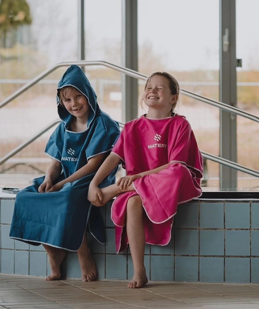 Watery Badeponcho Til Junior - Microfiber - Royal Blue - Bilde 4